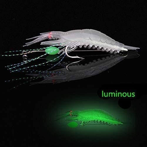 OriGlam 5pcs Soft Luminous Shrimp Lure Set - Orange luminous shrimp lure close-up