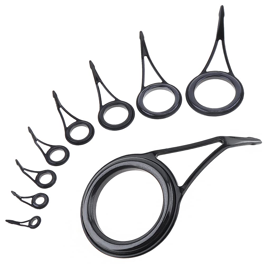 OriGlam 8-piece fishing rod guide set with ceramic tips and steel frame