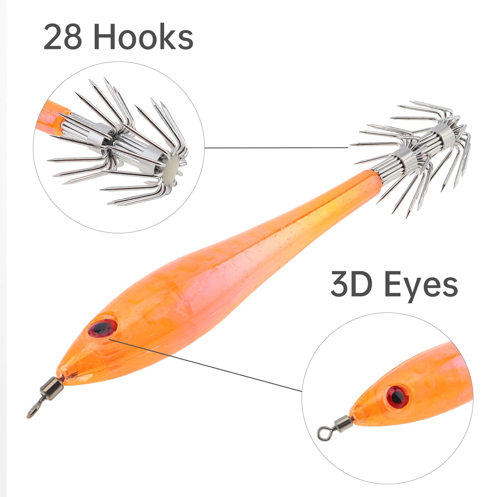 Pink squid jig close-up with sharp hook