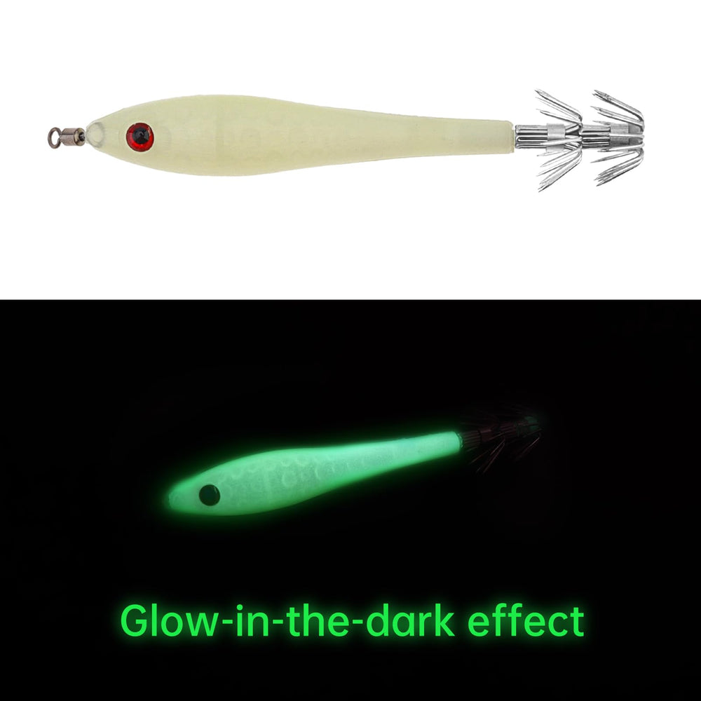 Green squid jig close-up