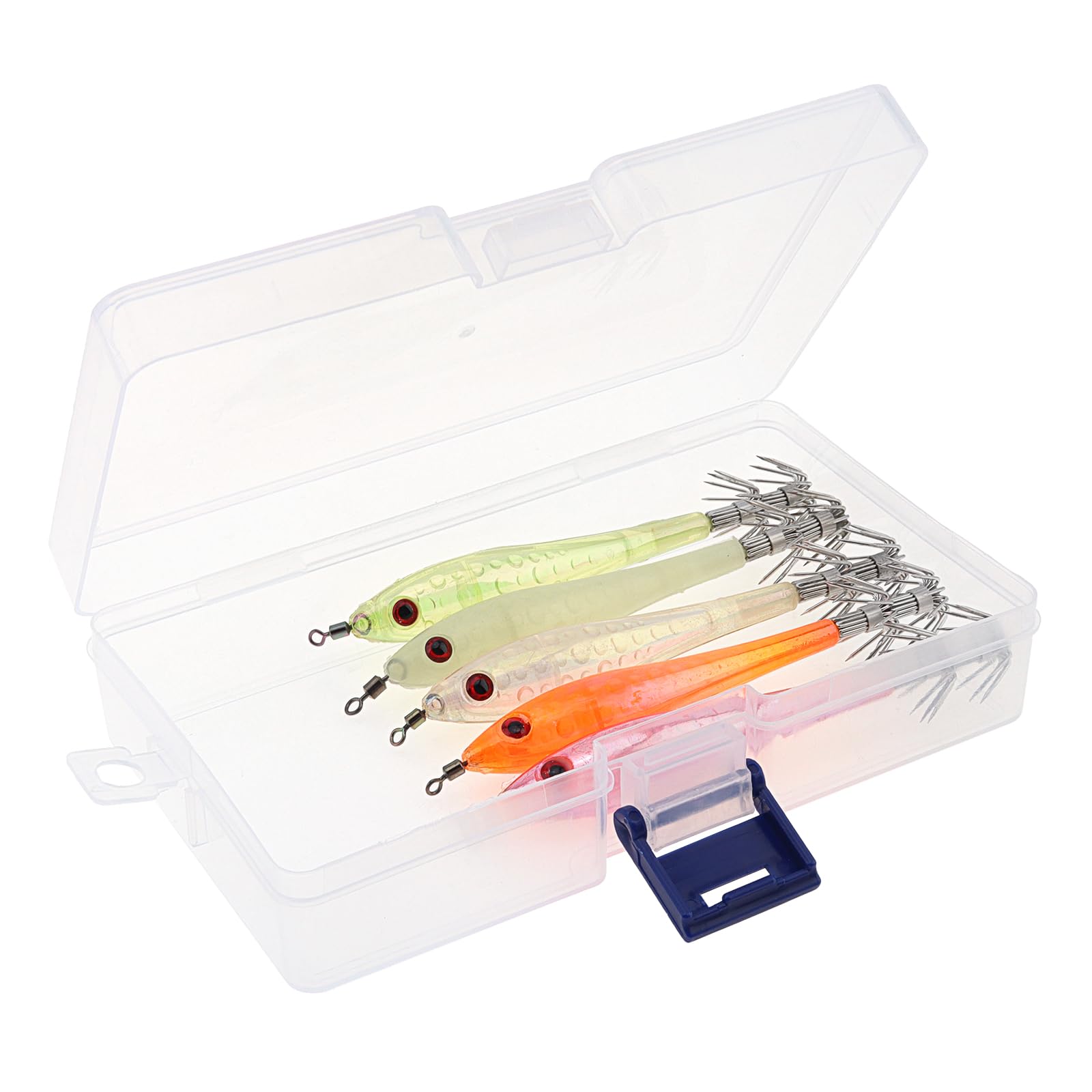 Product packaging view with 5 squid lures included