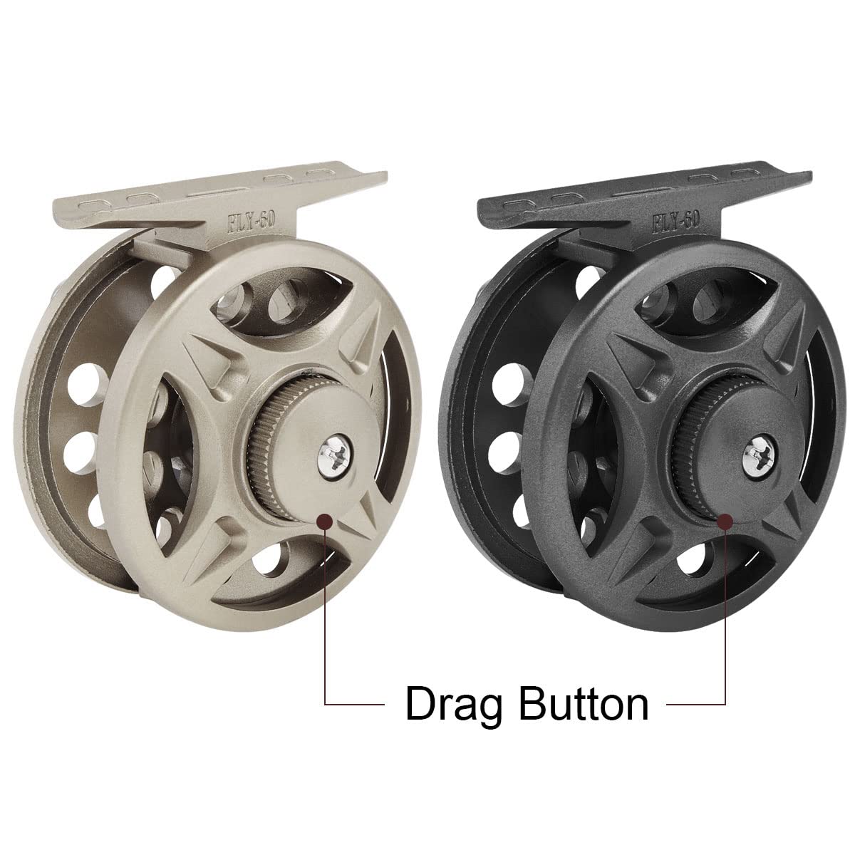 Reel mounted on fishing rod for ice fishing setup