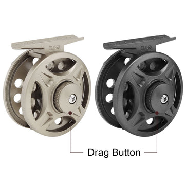Reel mounted on fishing rod for ice fishing setup
