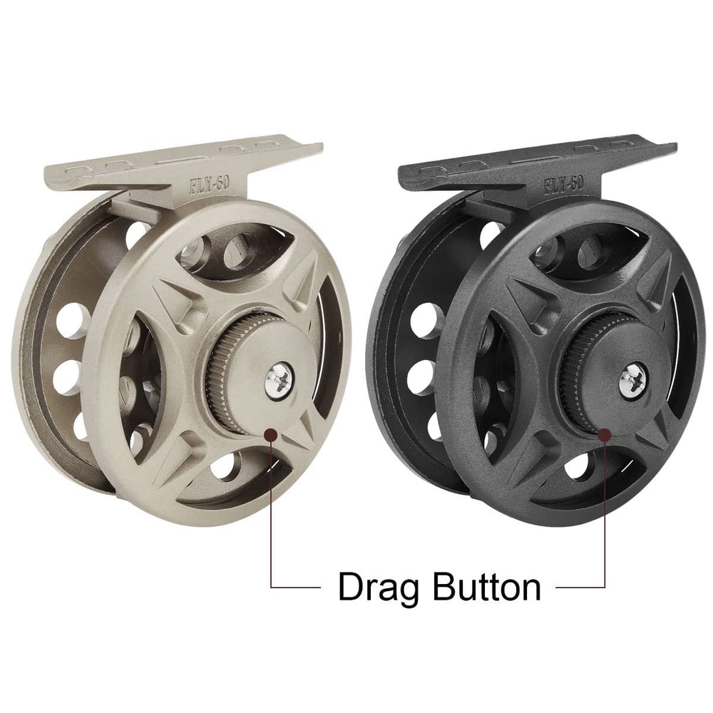 Reel mounted on fishing rod for ice fishing setup