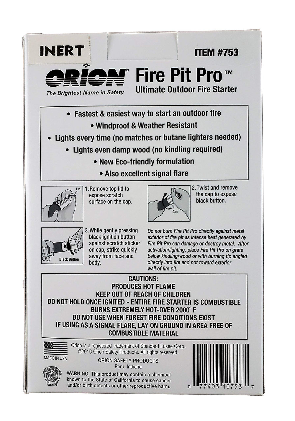 Orion Fire Pit Pro Pack 2 withstands high heat output.