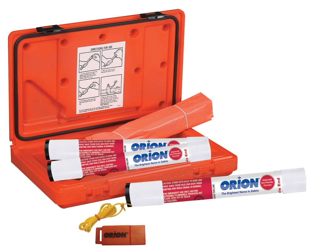 Orion Safety 234 Locator Plus signals with bright pyrotechnic devices for maritime signaling