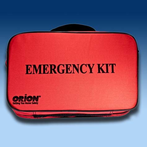 Orion Safety 8901 kit in trunk storage bag, ready for roadside safety.