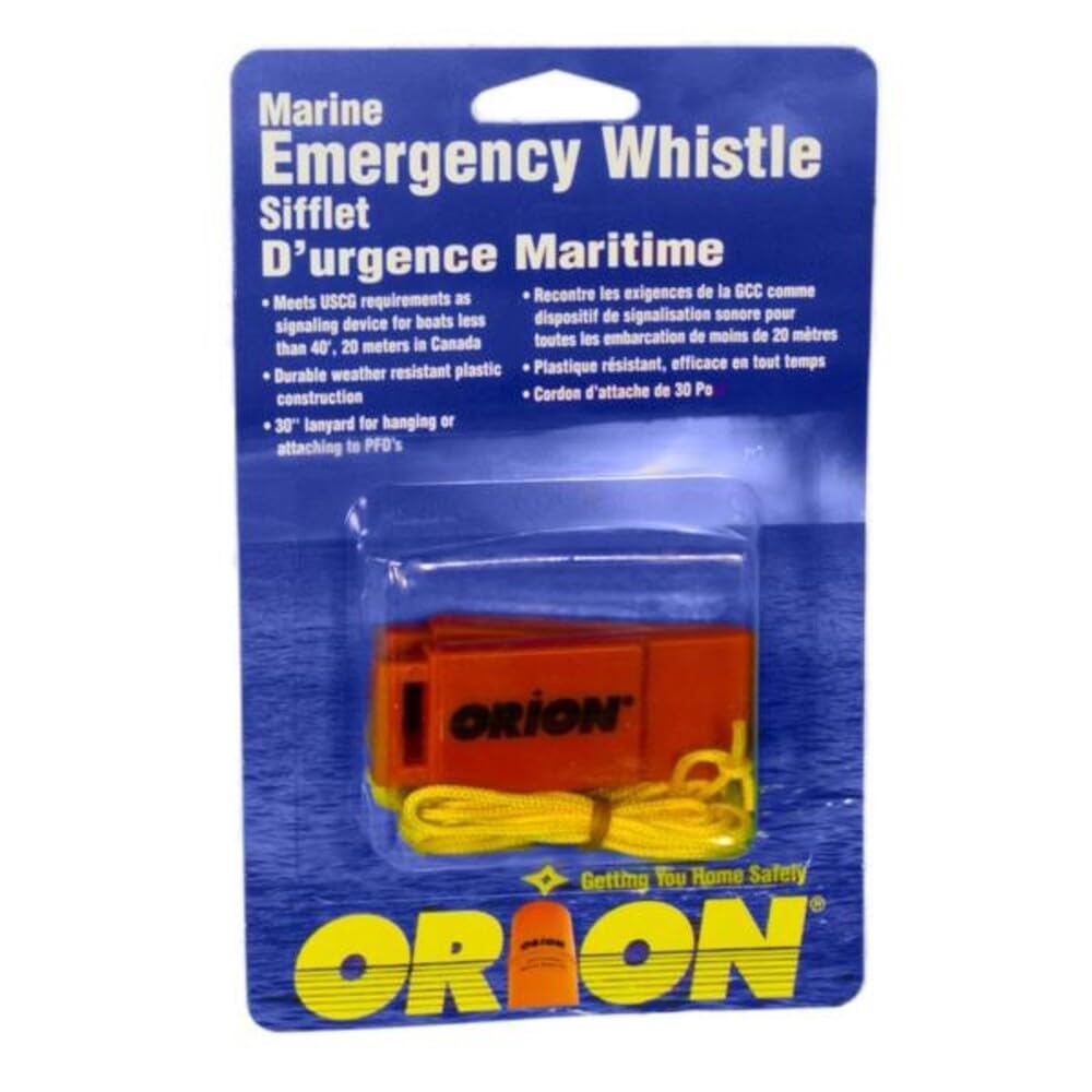 Orion Safety 976 orange emergency whistle, pack of 2, ideal for quick signaling.