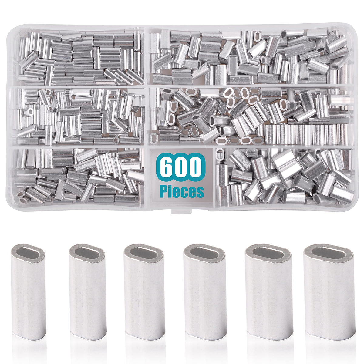OROOTL 600-piece fishing crimp sleeves kit in box