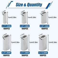 Assorted sizes of aluminum fishing crimp sleeves