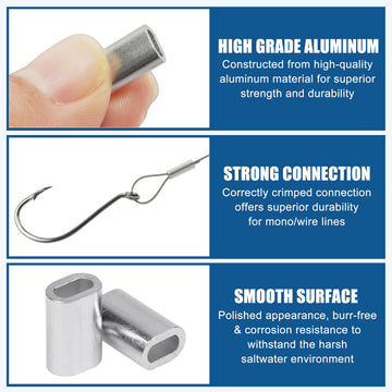 Single barrel oval crimp sleeves for fishing line