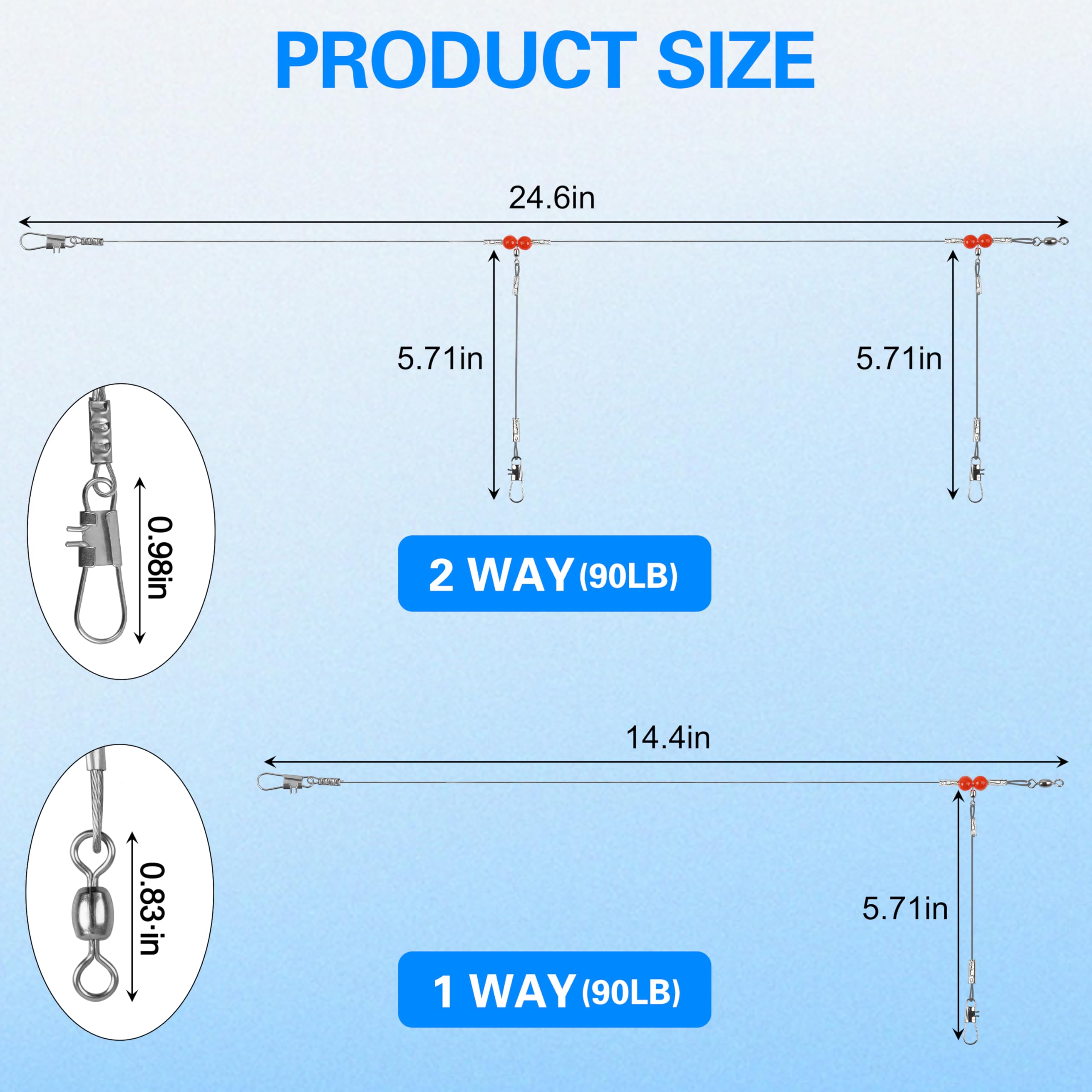 Nylon-coated stainless steel leader wire for saltwater and freshwater fishing