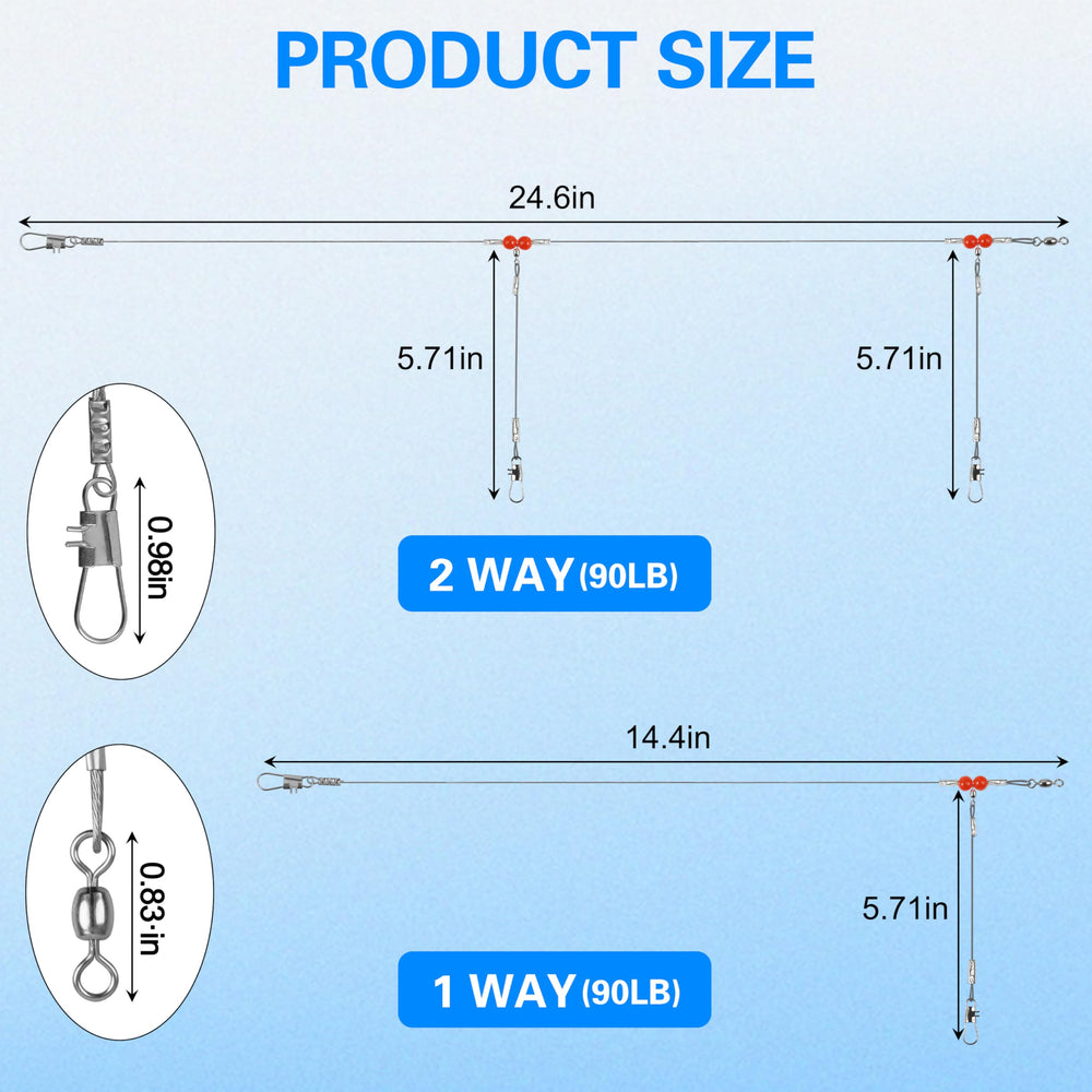 Nylon-coated stainless steel leader wire for saltwater and freshwater fishing