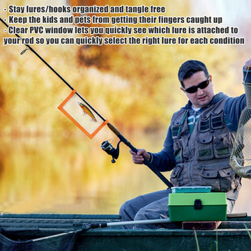 Protects lures, jigs, and treble hooks from tangling