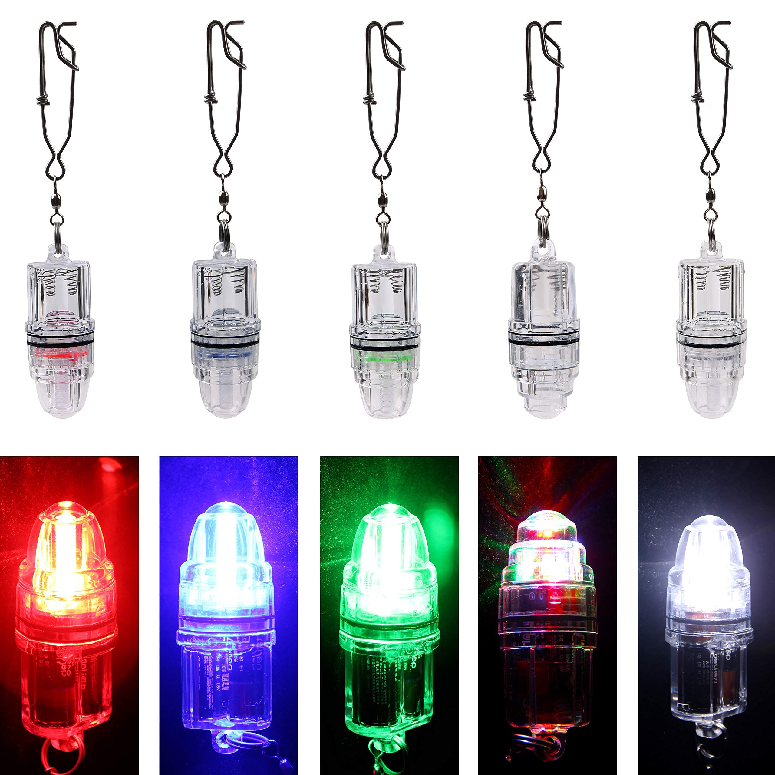 Unpacked OROOTL LED fishing light with clip and accessories
