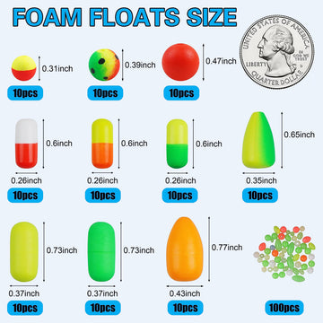 Foam pompano rig floats and fishing beads kit