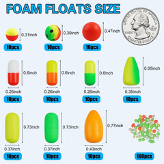 Foam pompano rig floats and fishing beads kit