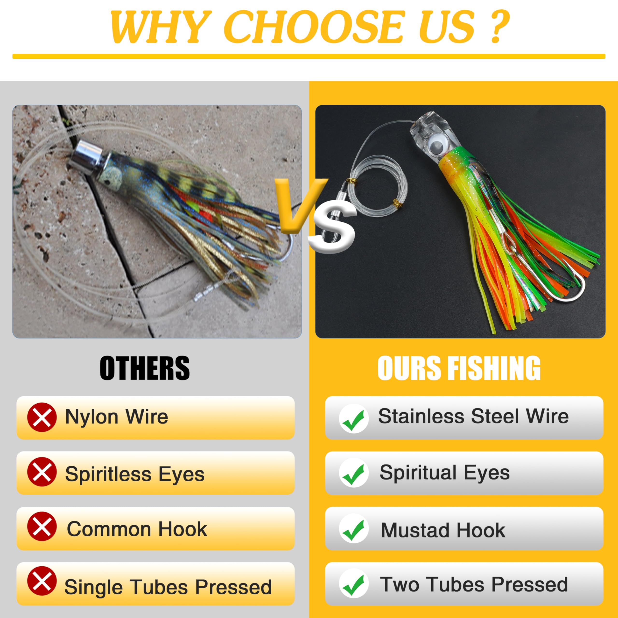 OROOTL saltwater lure 60 inch leader delivers strong line support at depth.