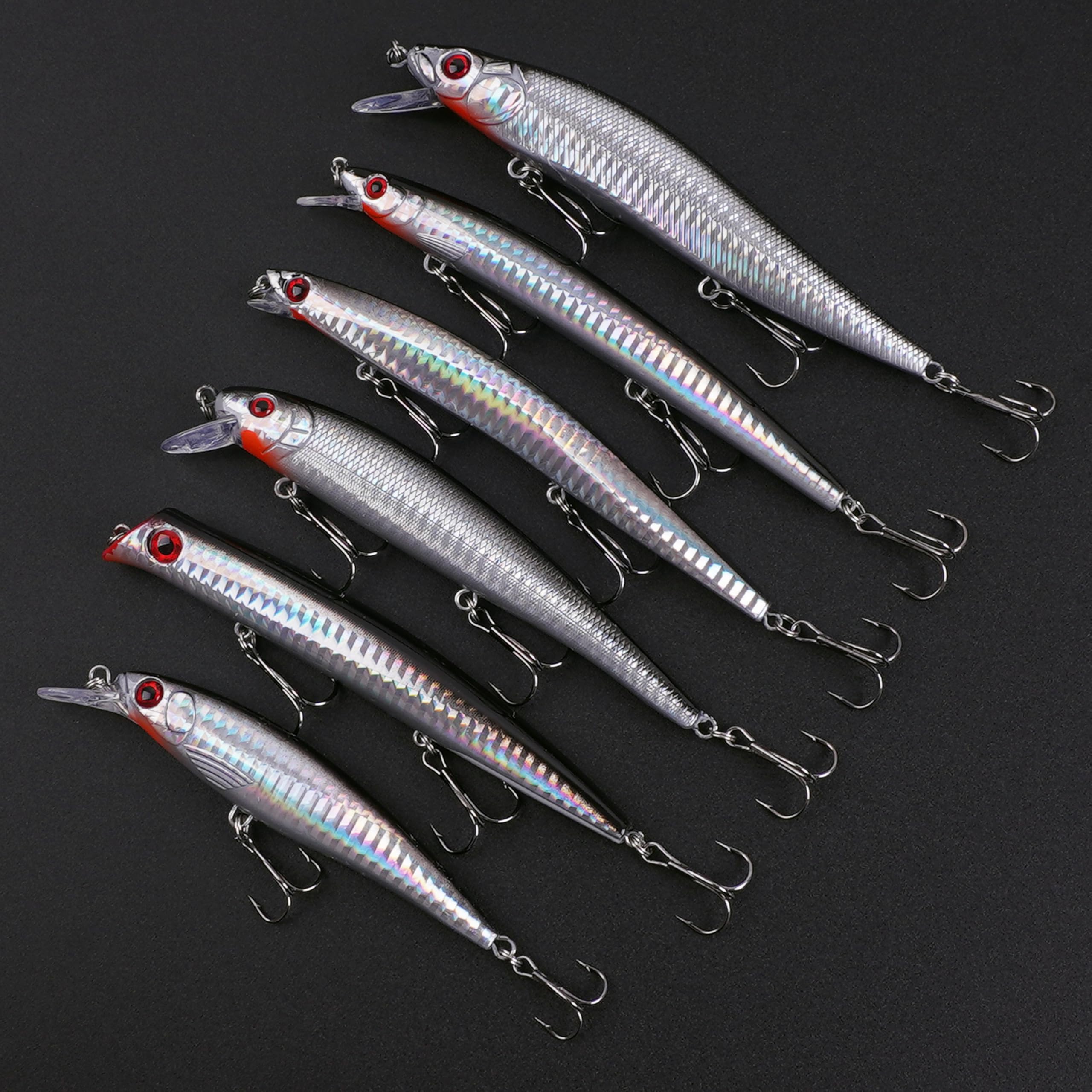 Six-pack lures suitable for saltwater and freshwater fishing
