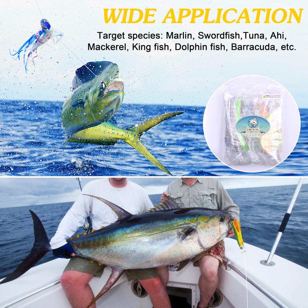 OROOTL saltwater lure premium rubber skirts resist wear and bites.