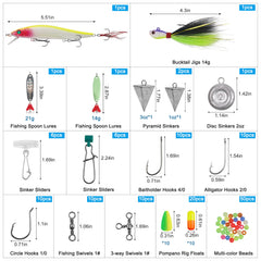 Close-up of 12 fishing leaders included in the kit