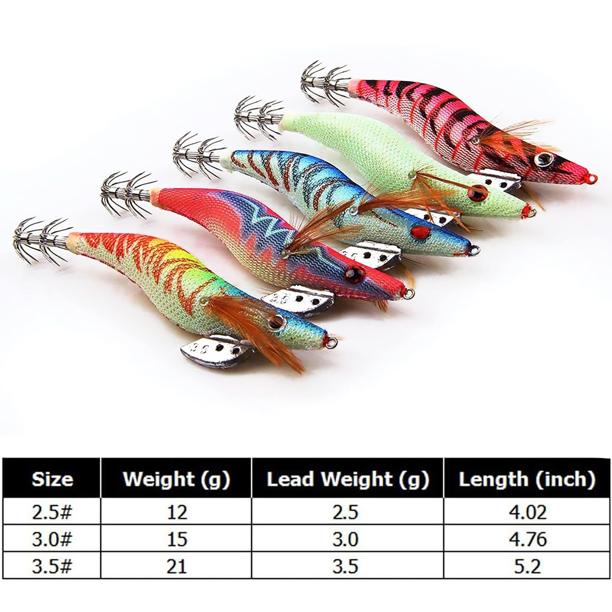 Realistic 3D fish eyes and vivid flash fabric on squid jigs