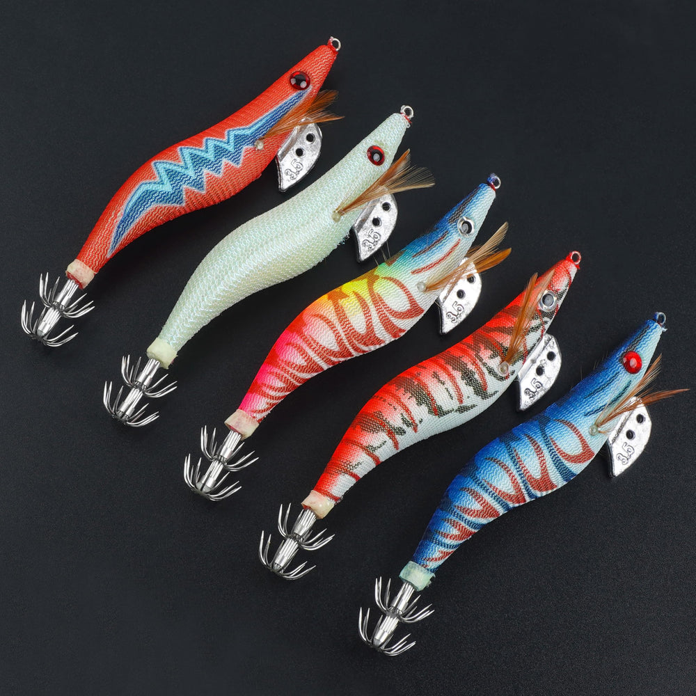 Close-up of lifelike 3D eyes on OROOTL squid jig