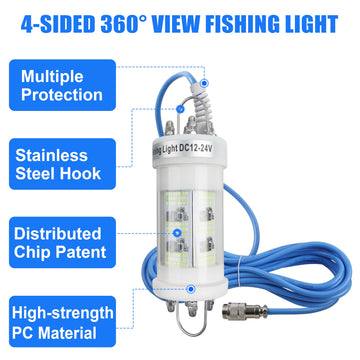 OROOTL underwater light demonstrates broad water coverage for attracting fish.