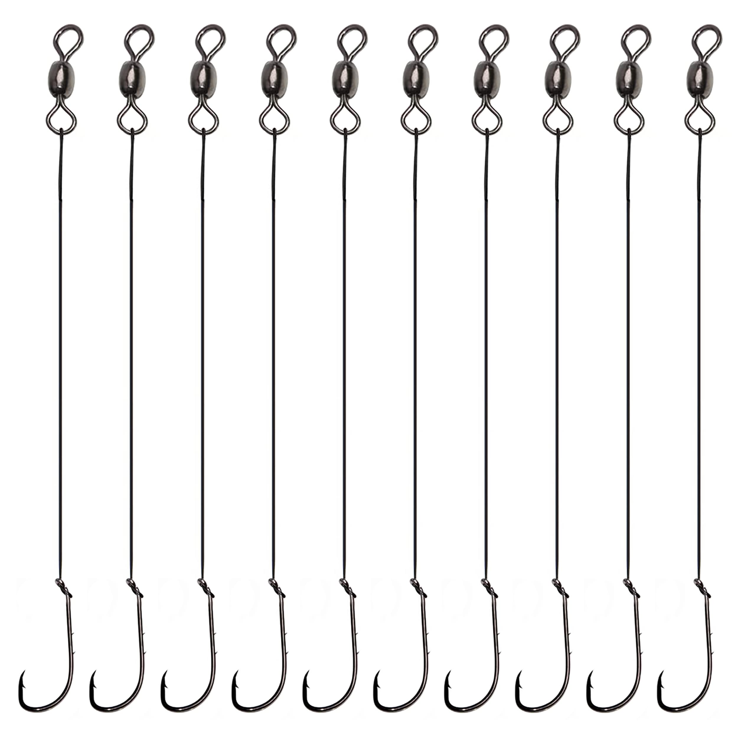 OROOTL wire leader rig with snelled hooks and 11.8 inch leader