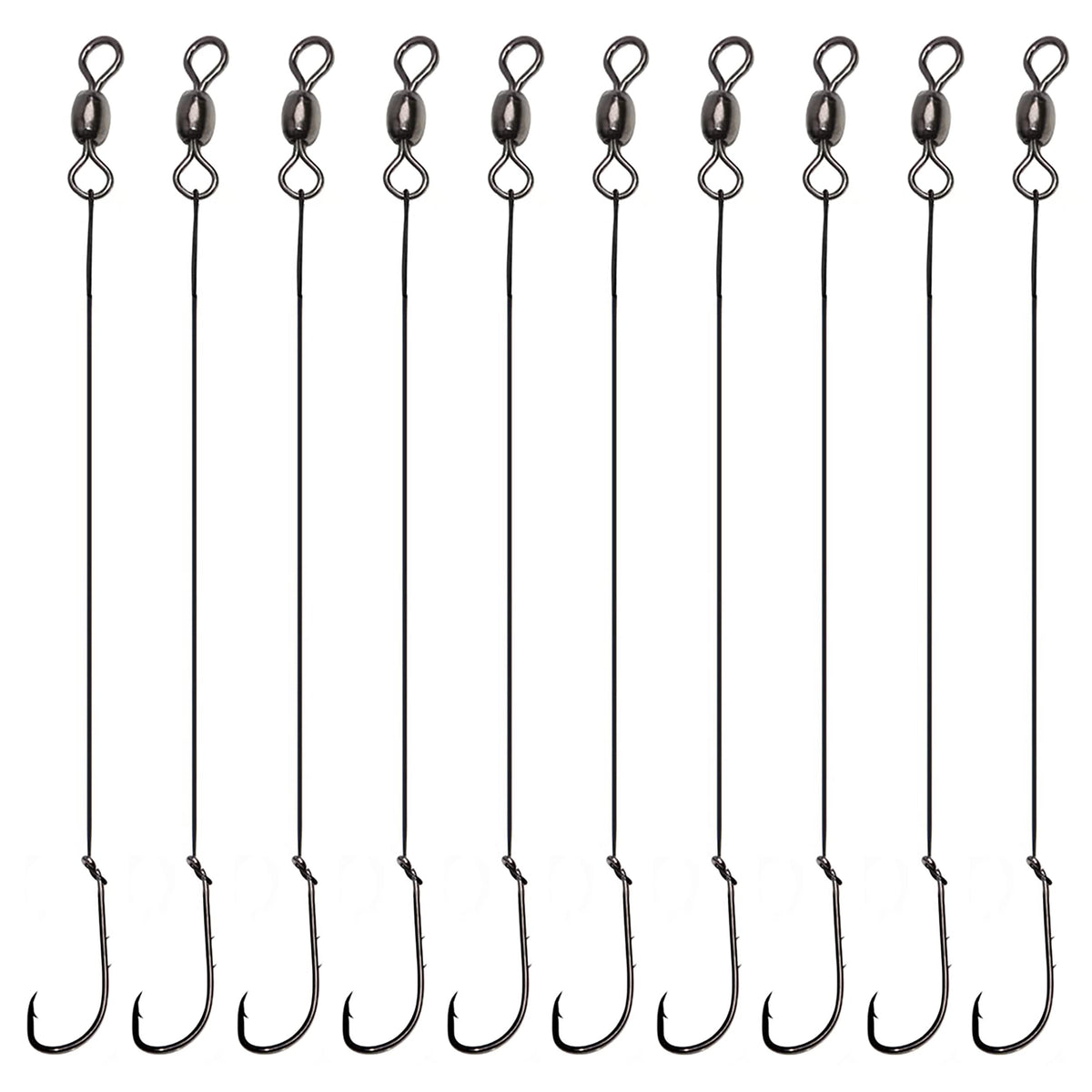 OROOTL wire leader rig with snelled hooks and 11.8 inch leader