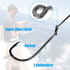 Close-up of 1x7 stainless steel wire with nylon coating on the leader rig