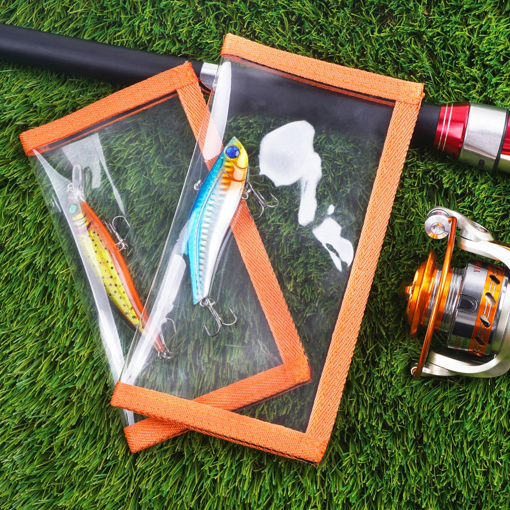 Close-up of clear PVC window on OROOTL lure wrap