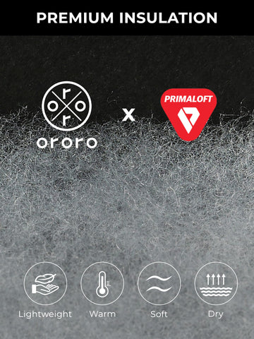 ORORO heated vest heating elements back close-up illustrating upper-back warmth during chilly commutes