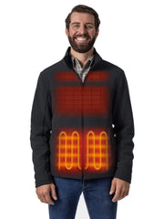 ORORO men's 4-zone heated fleece jacket front view for all-day warmth during outdoor activities