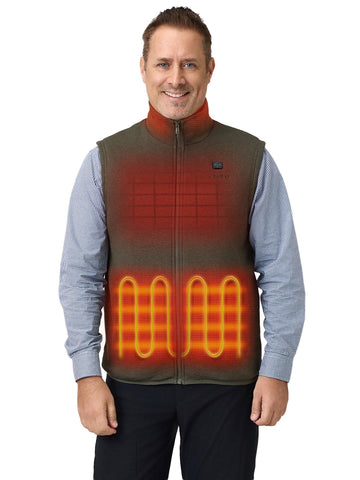 ORORO upgraded heated fleece vest closeup demonstrating pocket warmth feature