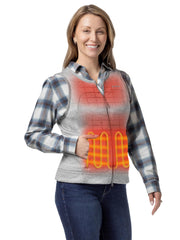 ORORO Women's Heated Liner Vest front view shows a slim, versatile layer for chilly commutes.