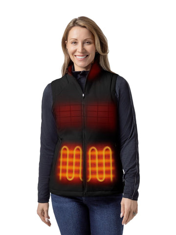 ORORO women's heated vest front view showing slim silhouette for all-day warmth
