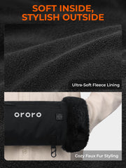 ORORO hand warmer with zip pockets and SlideLock clip for secure essentials
