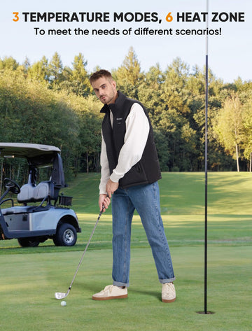 ORRNIKKO heated golf vest back view highlighting wide heat coverage
