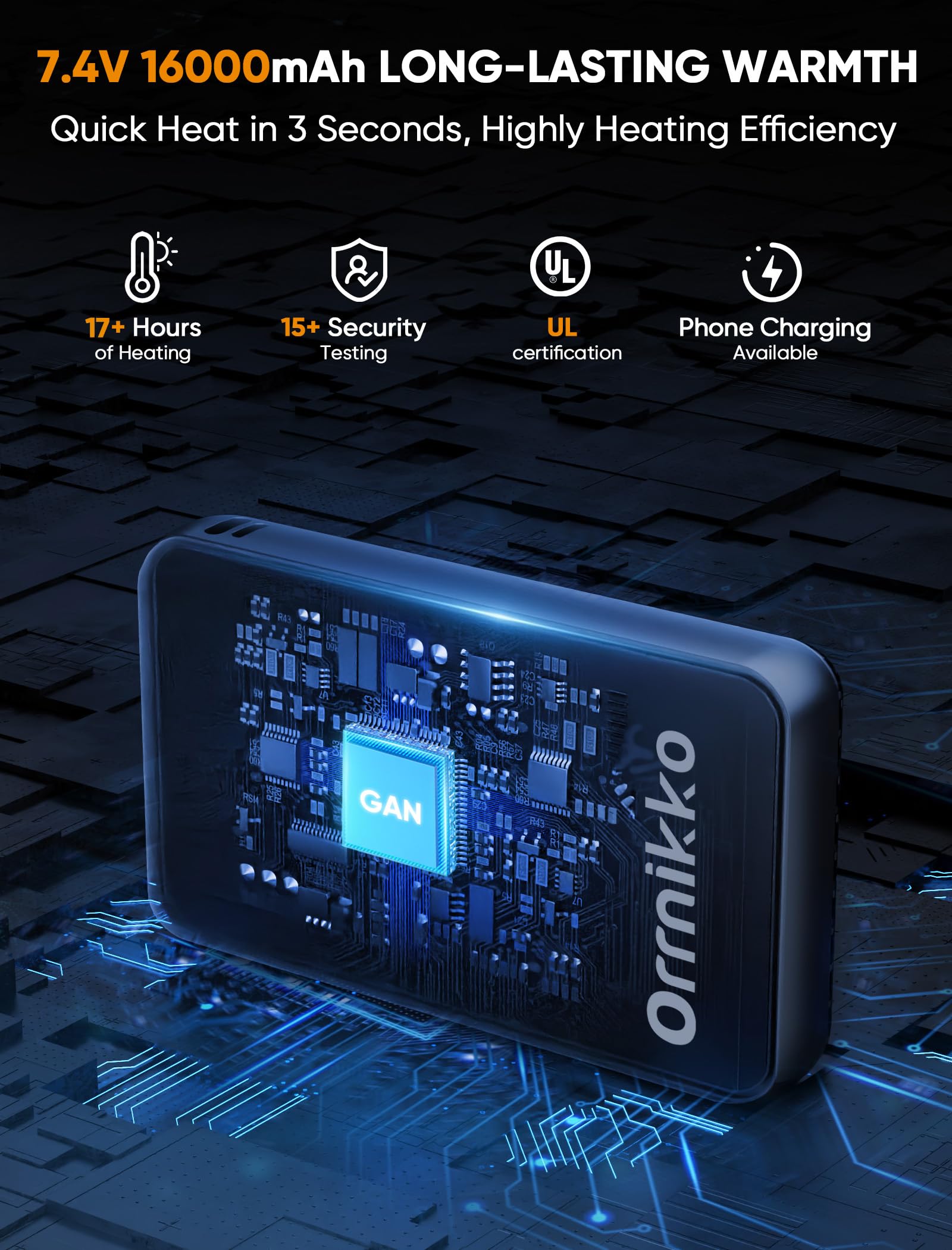 ORRNIKKO battery pack enabling on-the-go phone charging
