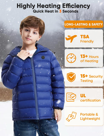 ORRNIKKO Kids Heated Jacket hood detail emphasizes cozy coverage during chilly outings