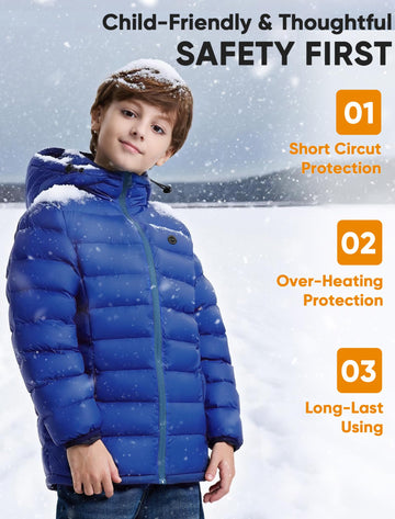 ORRNIKKO Kids Heated Jacket washable fabric proves easy care after outdoor play