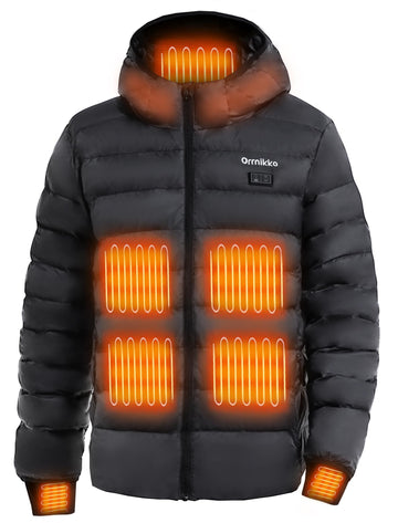 ORRNIKKO men's heated jacket with battery pack for all-day warmth during winter commutes