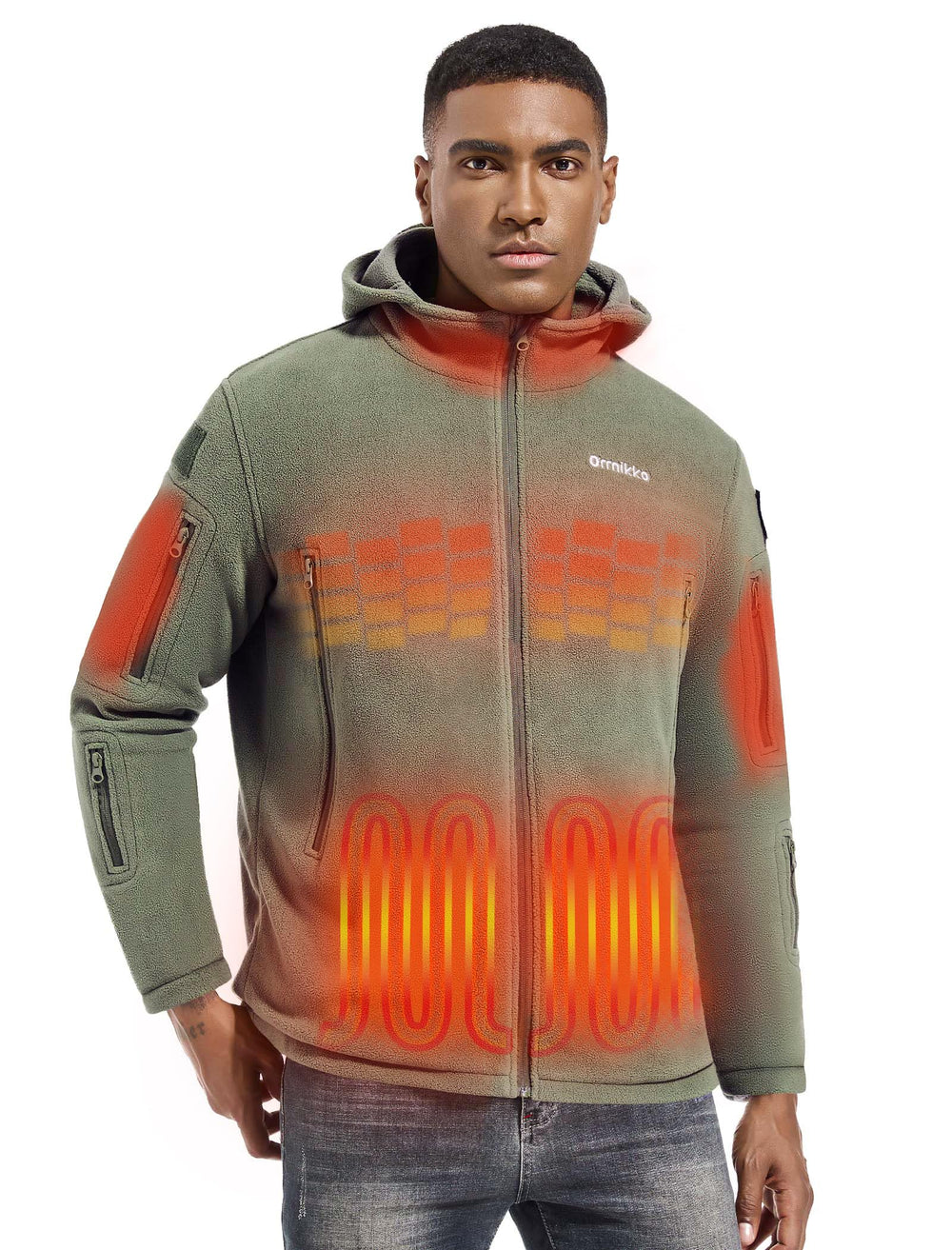 ORRNIKKO men's heated jacket front view delivers all-day warmth for cold commutes