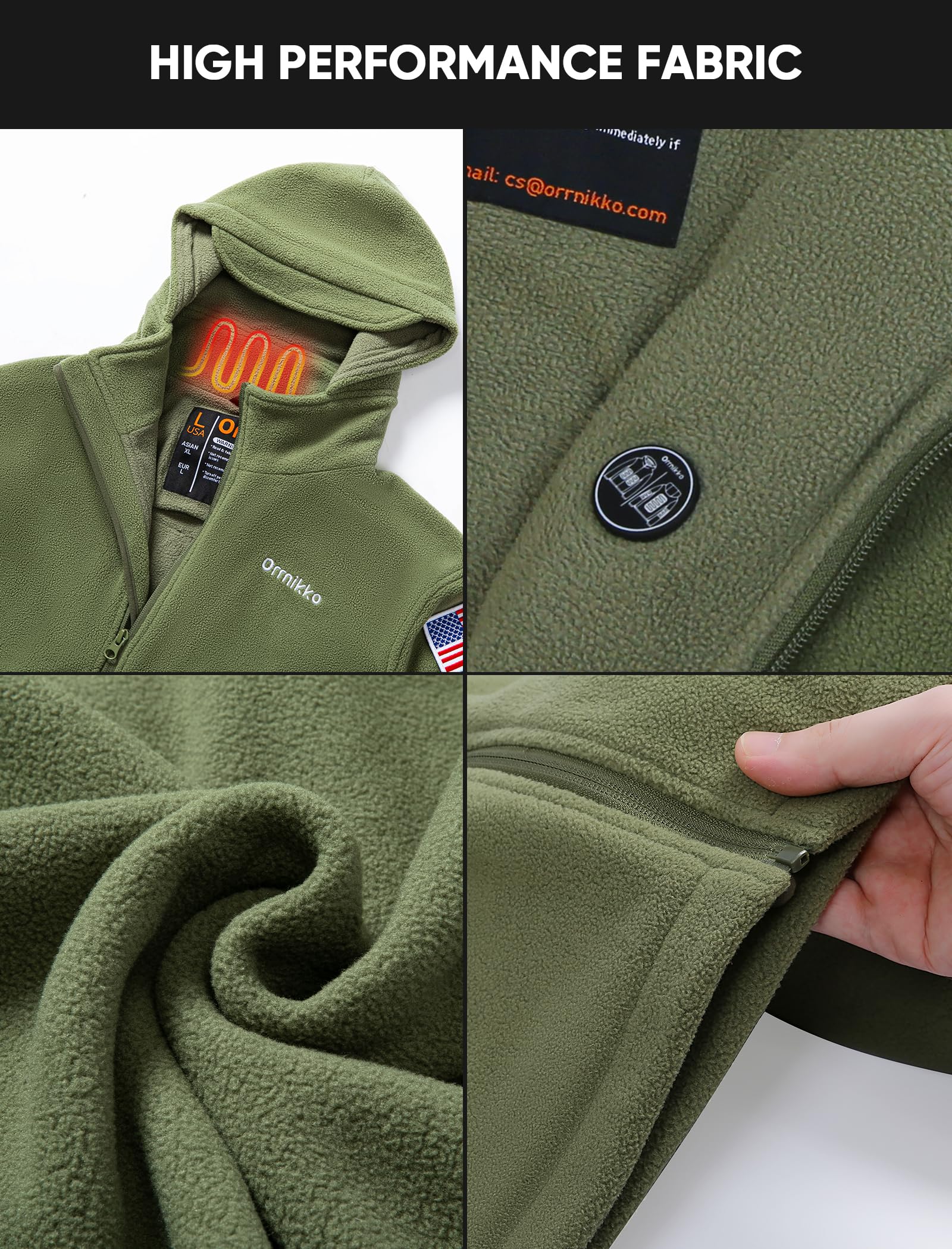 ORRNIKKO jacket interior shot highlights soft lining and machine-washable care
