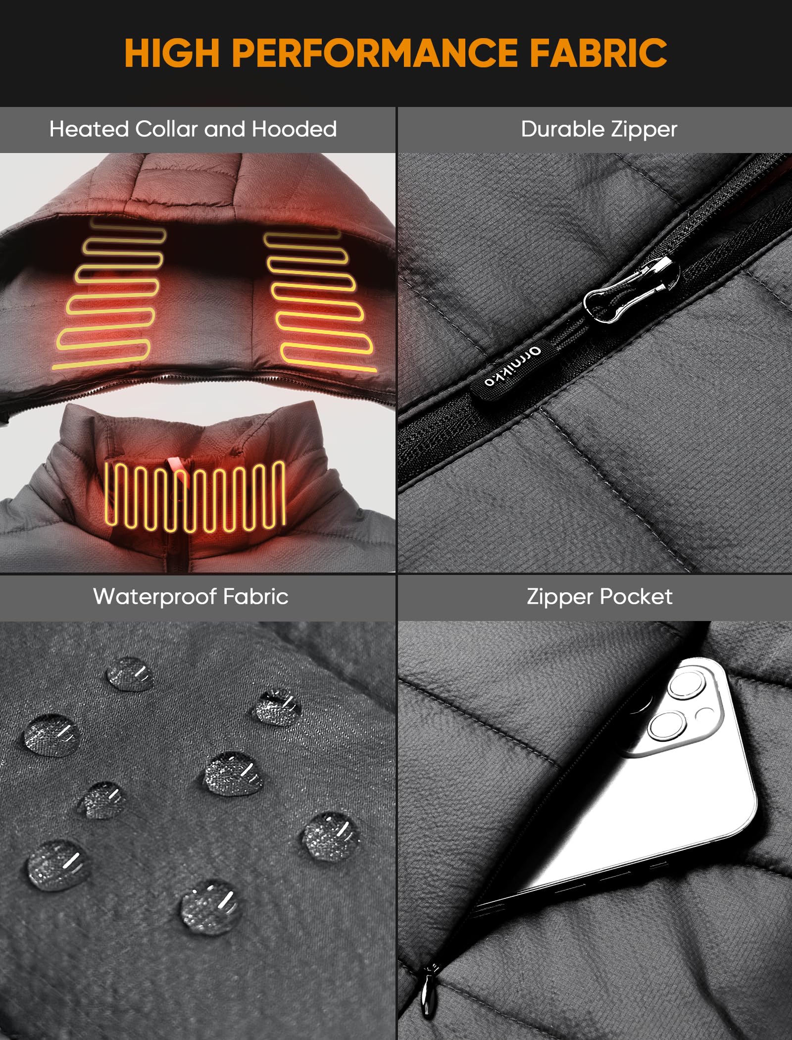orrnikko water-repellent shell fabric keeps you dry in light rain