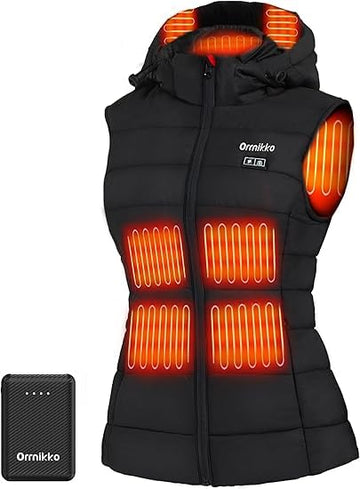 ORRNIKKO Women's Heated Vest back view highlights full-back warmth for chilly commutes.