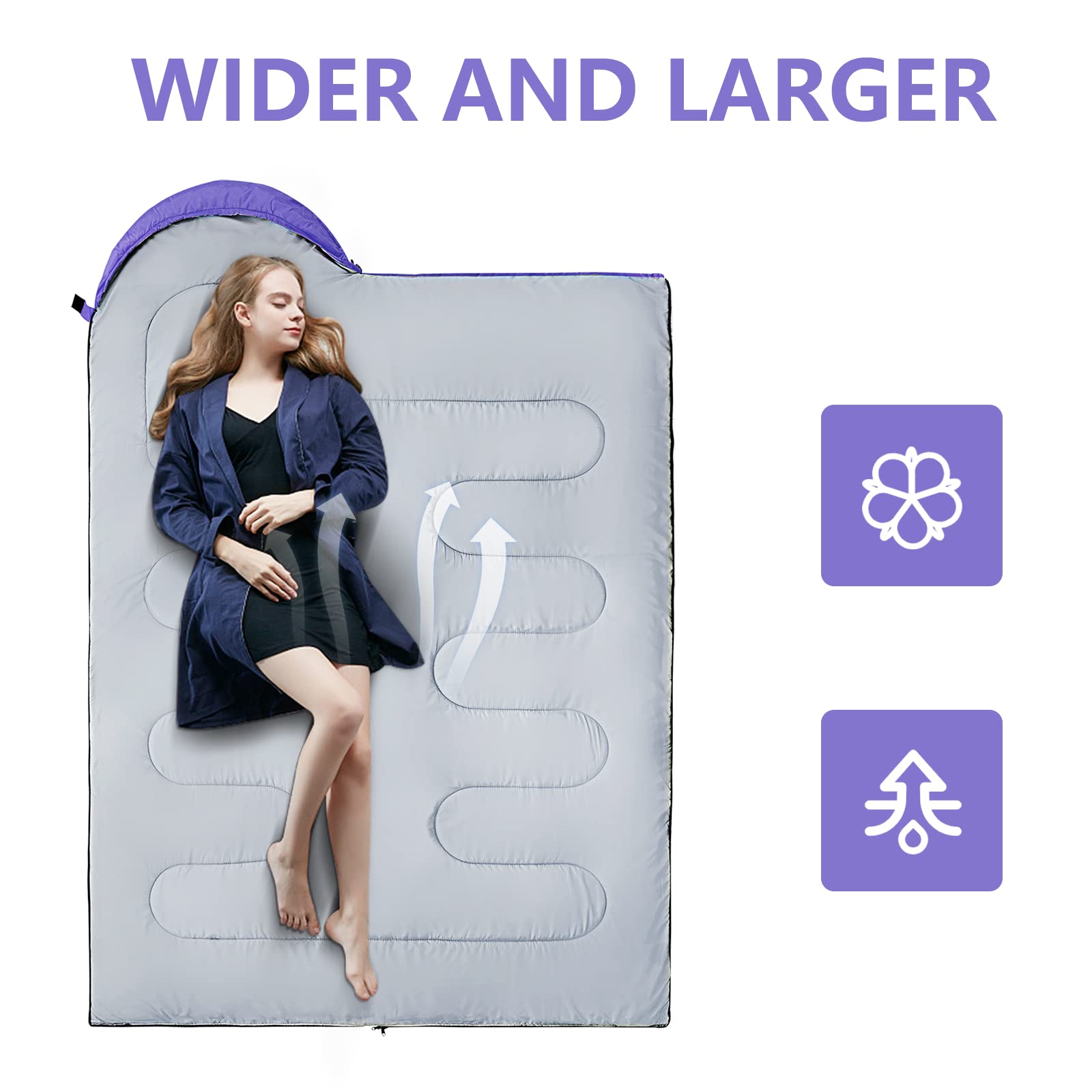 ORTHOMTEX sleeping bag family-use suitable for adults and kids for shared adventures