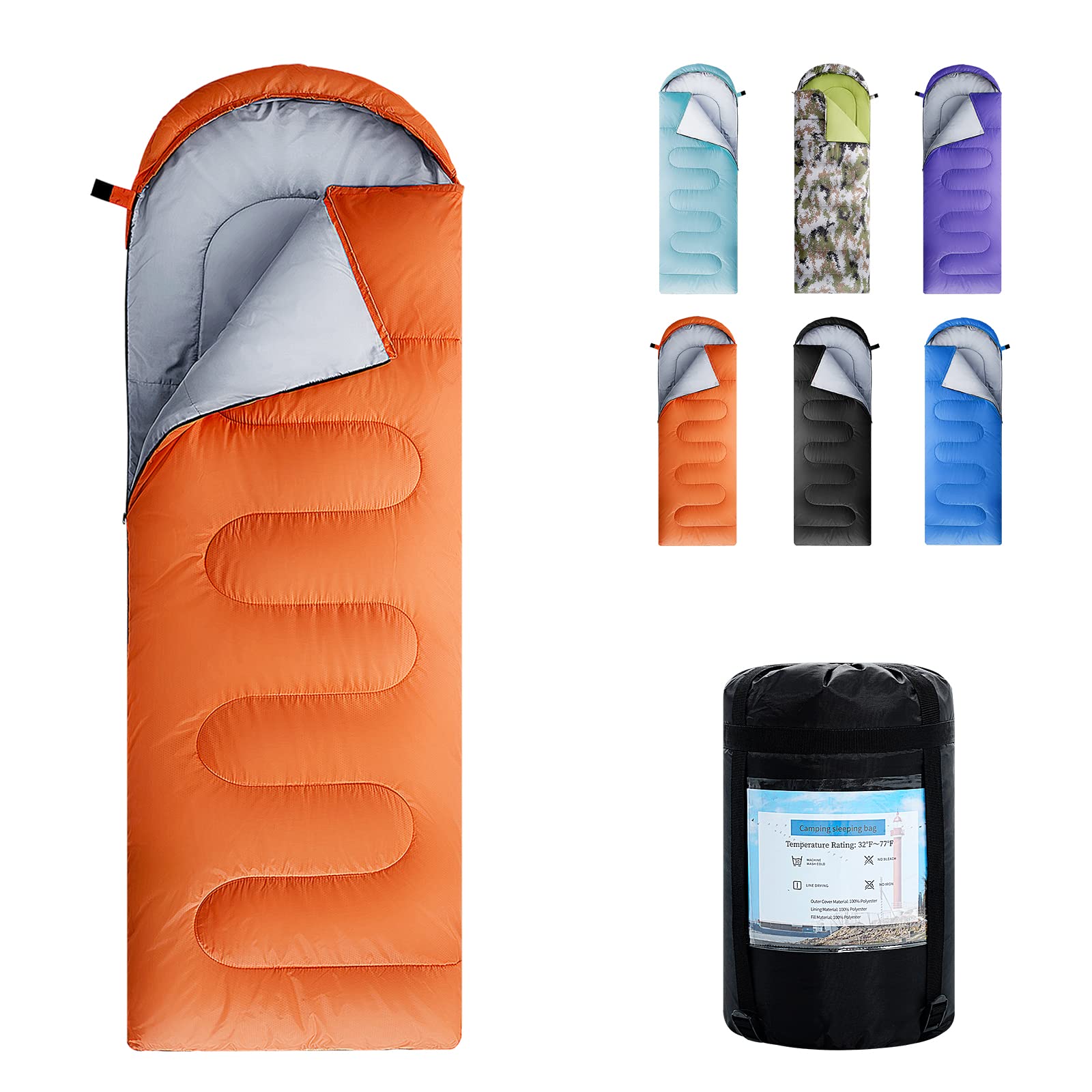 ORTHOMTEX sleeping bag hood detail shows enhanced warmth for cold-night camping.