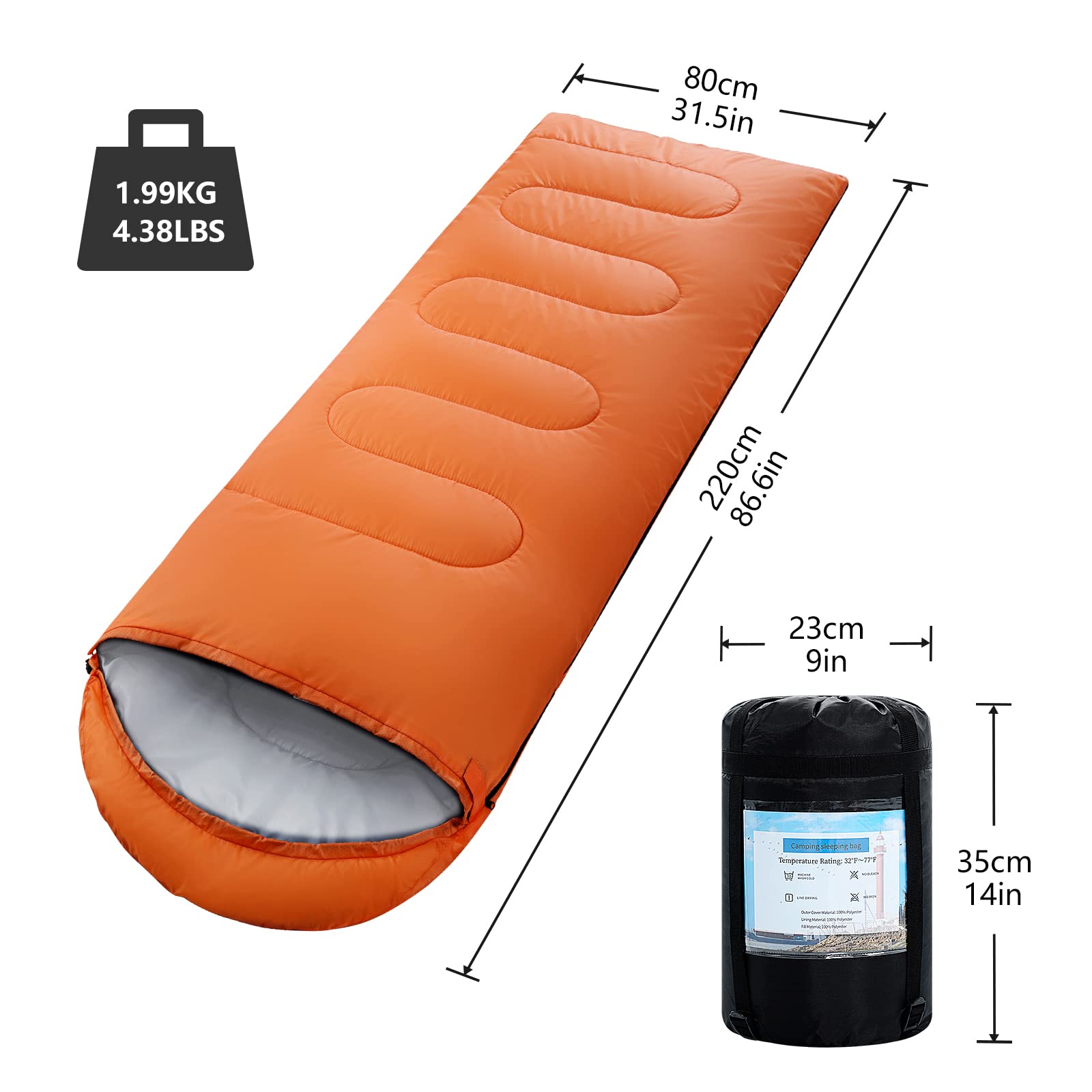 ORTHOMTEX sleeping bag three-seasons usage showcases broad outdoor versatility.